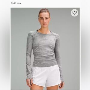 Lululemon Swiftly Tech long sleeve top. Grey size 6